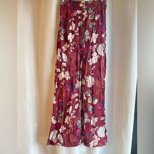 Maxi floral Skirt Burgundy Forever 21